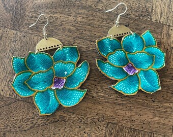 Batik fiber earrings