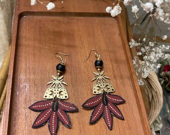 Batik fiber earrings