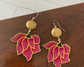 Batik fiber earrings