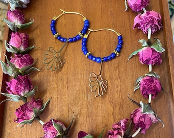 Brass and beads earrings