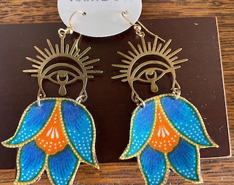 Batik fiber earrings