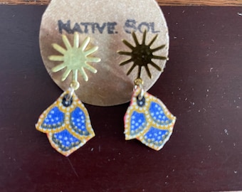 Batik fiber earrings