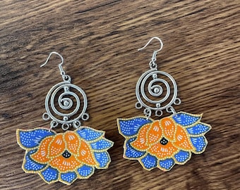 Batik fiber earrings