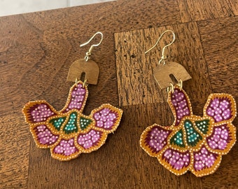 Batik fiber earrings