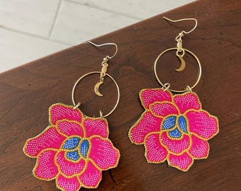 Batik fiber earrings