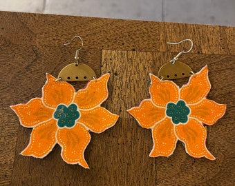 Batik fiber earrings