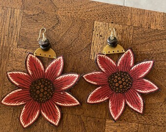 Batik fiber earrings