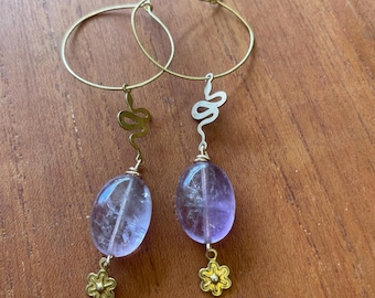 Brass and beads earrings