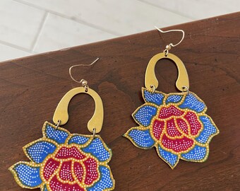 Batik fiber earrings