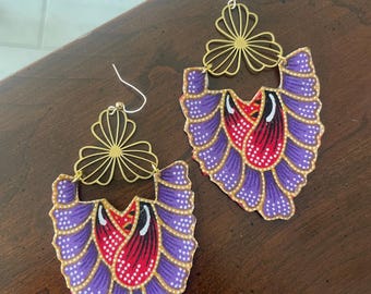 Batik fiber earrings