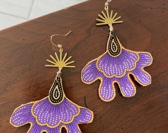 Batik fiber earrings