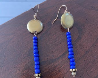 Brass and beads earrings