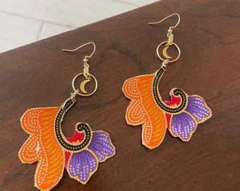 Batik fiber earrings