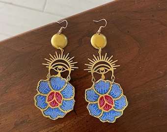 Batik fiber earrings