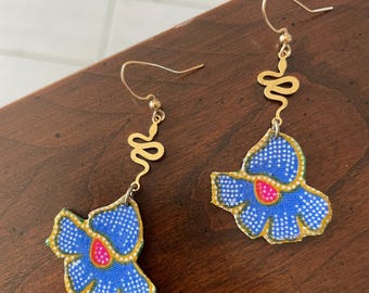 Batik fiber earrings