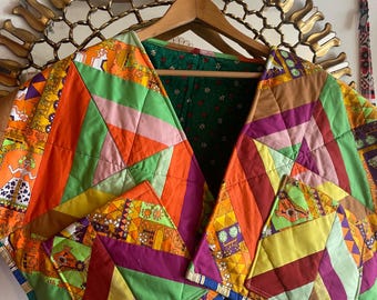 Handgemachter gesteppter Kimono / Jacke