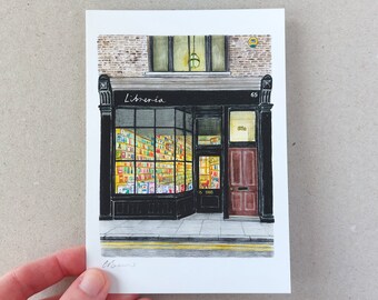 Libreria Books Shopfront Mini Giclée Print, A6