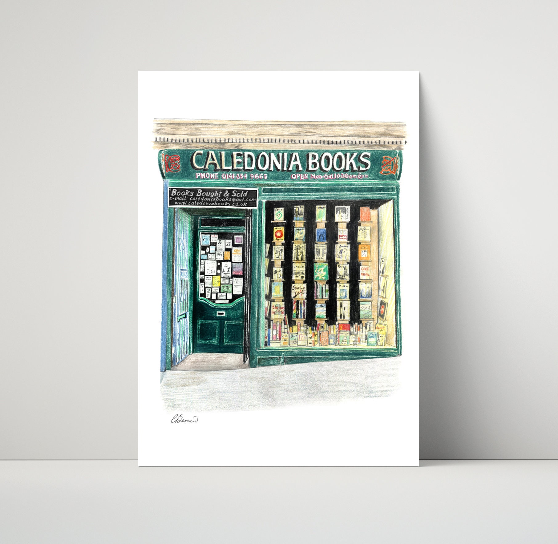 Caledonia Books - archival print