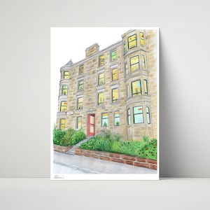 Glasgow Tenement - Archival print, giclee print of Glasgow tenement building
