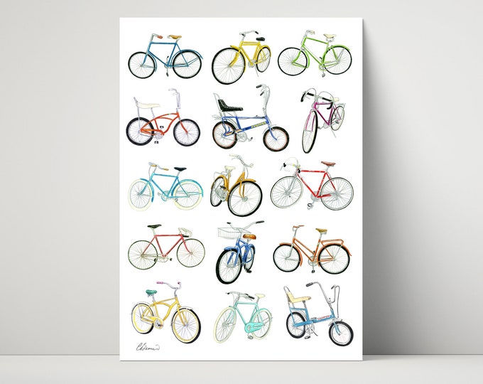 15 Bicycle Drawings - archival print