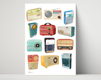 Radio Collection - archival print of illustration