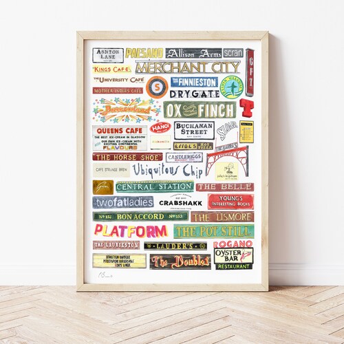 Signs of Glasgow Archival Print Etsy UK