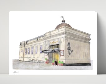 The Hillhead Bookclub, Glasgow - archival print of drawing