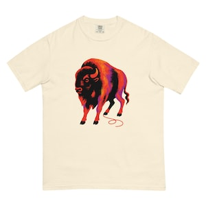 Glitch Bison Graphic T-Shirt: Unisex Modern Streetwear Tee