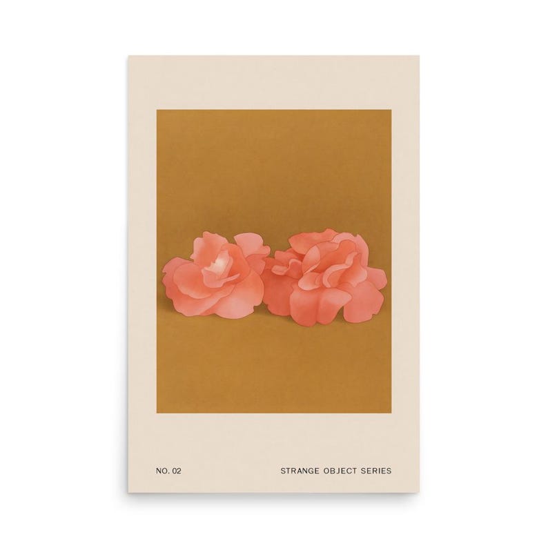 SOFT RELIC – Minimalist Rose Art Print, Surreal Pink Flower Wall Poster ...