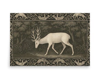 Geätzter Hirsch Art Print: Vintage Hirsch Illustration, schwarz weiß Galerieposter