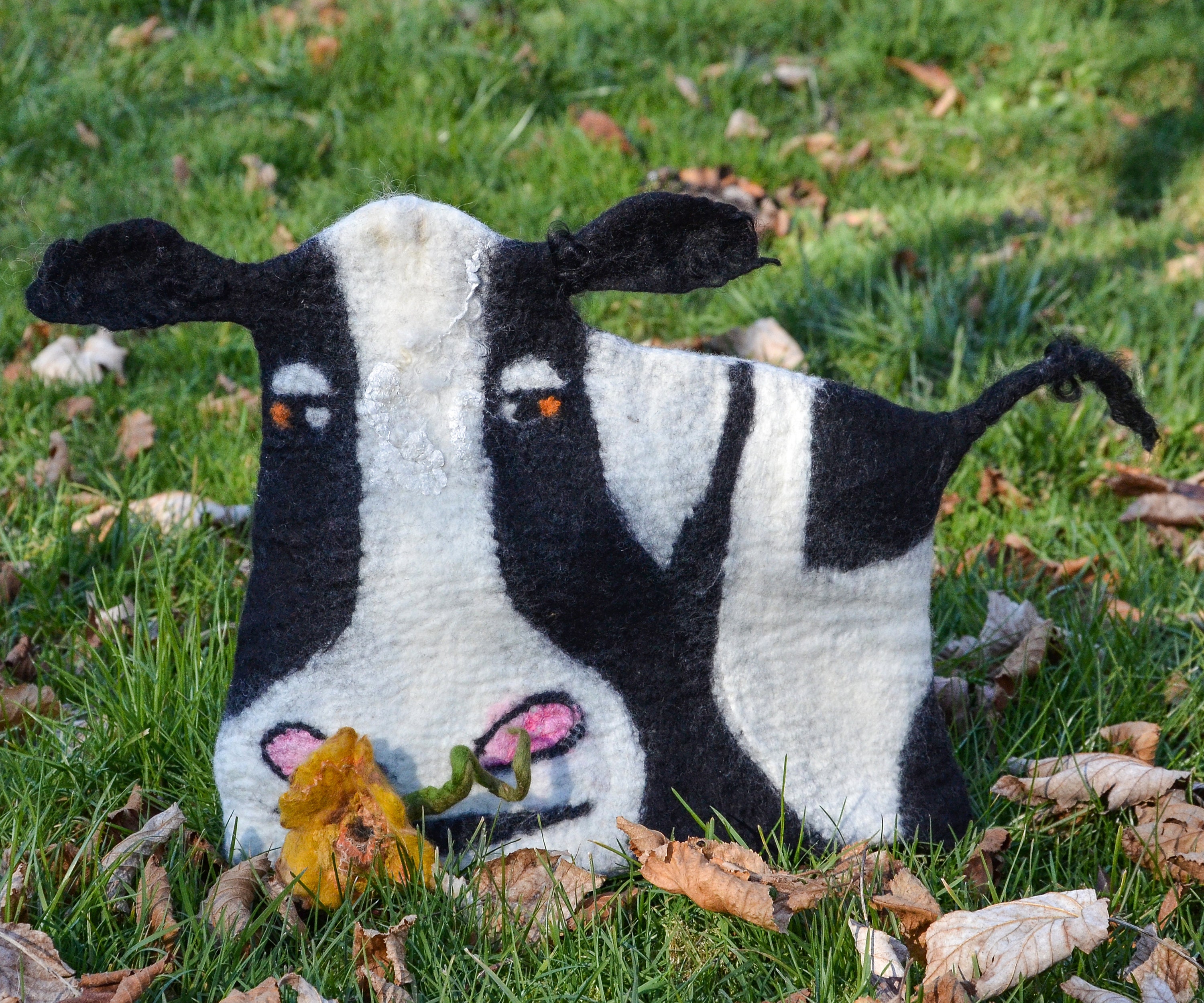 Théière Confortable en Forme de Vache, Couverture Thé Laine Théière Feutrée Faite à La Main Conforta