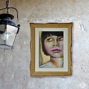 Original acrylic portraits paintings on paper, mix media art, wall art, Wall decor