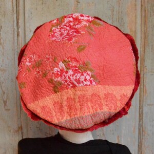 Unique Felted Wool Hats: Stylish and Warm Headwear, Flower vintage beret image 4