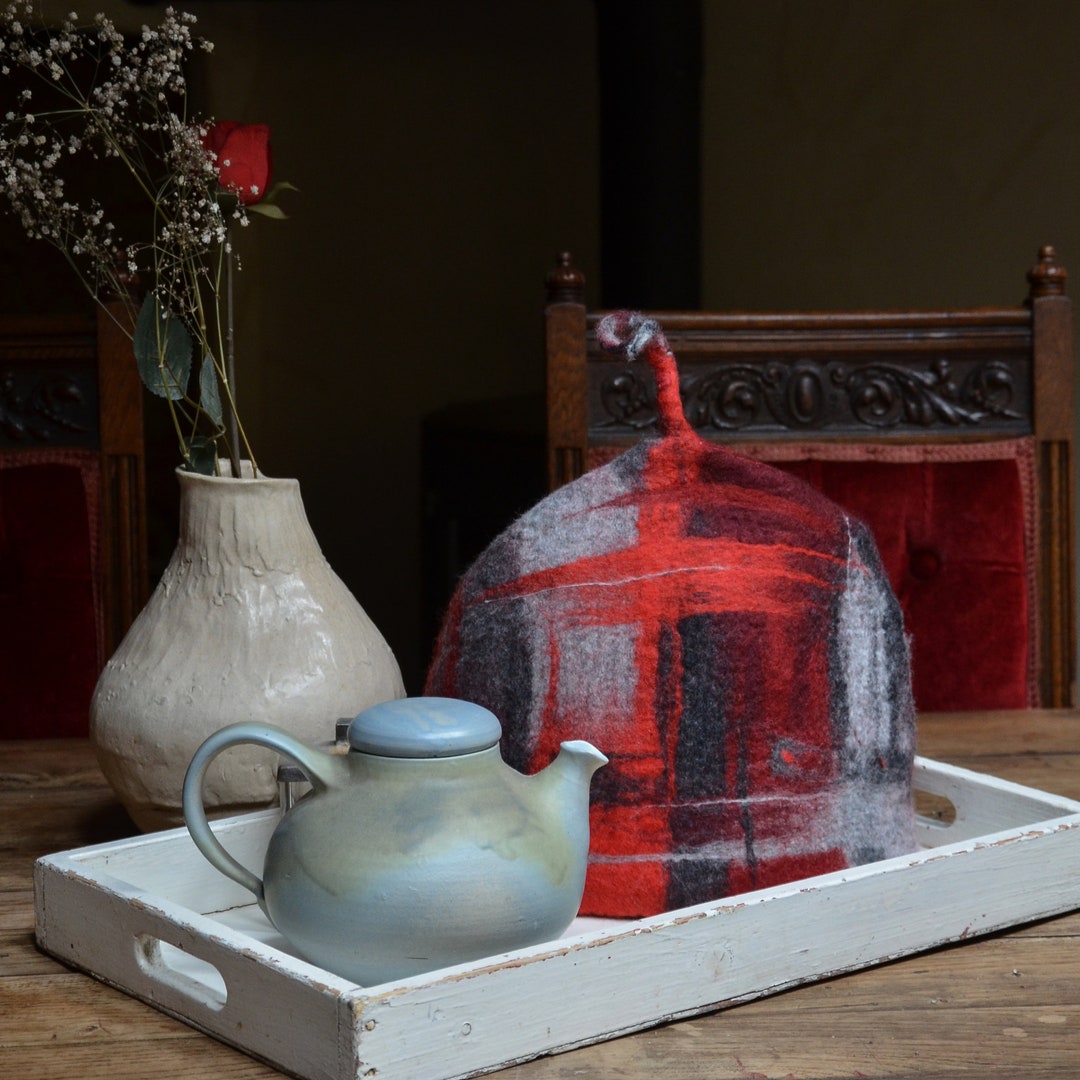 Large Tea Cozy Table Art in a Tartan Style Tea Warmer Cover