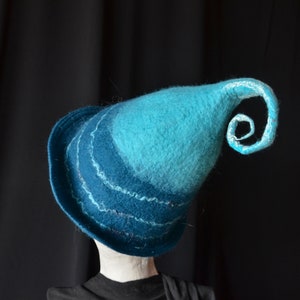 Witch hat Wizard Magic Hat, Sauna Hat, Unique Witches Hat Felt Hat Wizard Costume Hat, tall pointed hat