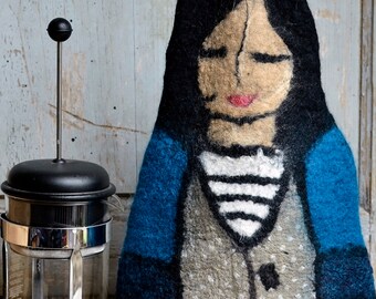 Coffee pot cover Felt coffee cozy French Coffee Pot Warmer, Felted French Press Pot Cover, Coffee Cover modern cozy RESERVED