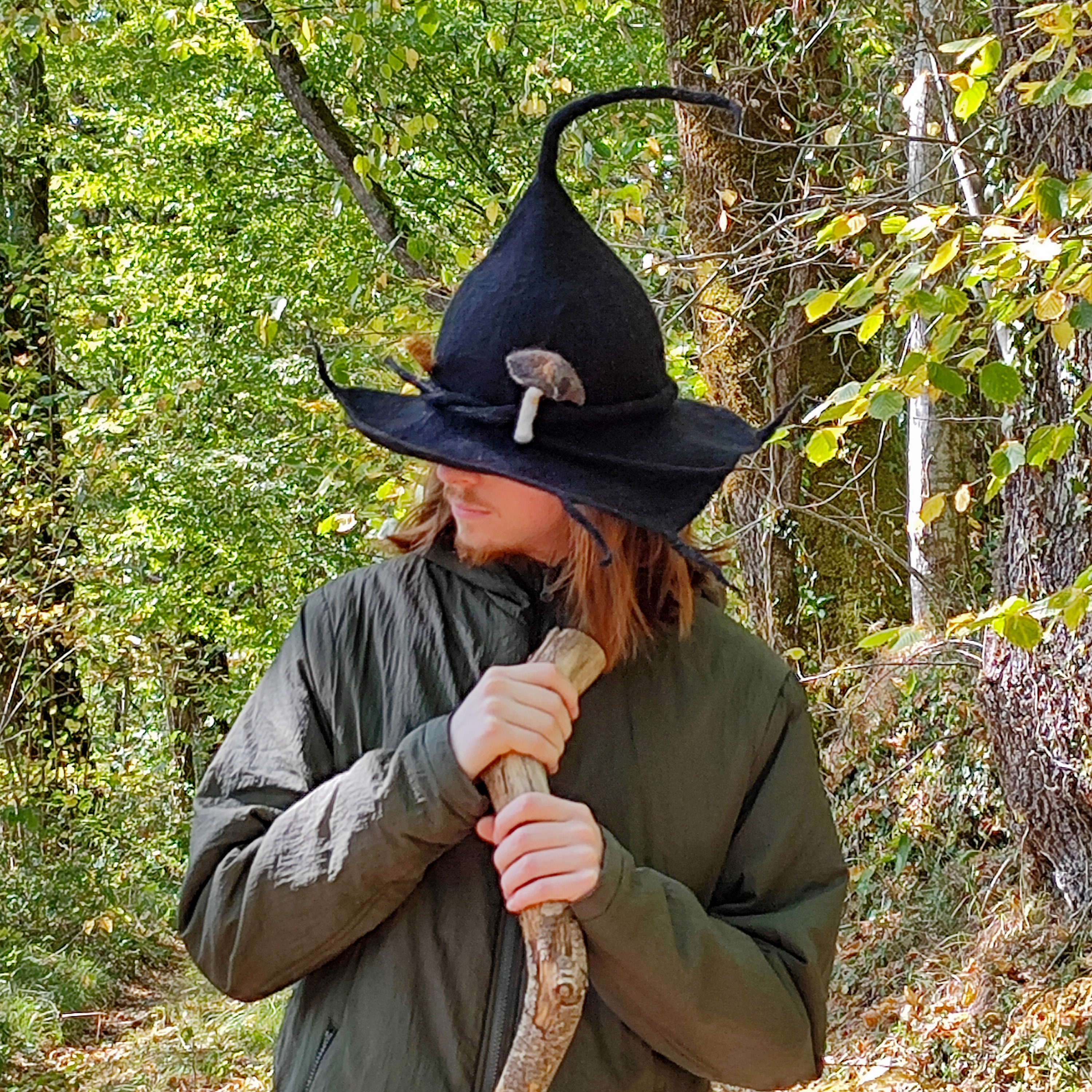 Hooin Cappello da strega Halloween Deluxe da donna con maglia. Cappello da  strega classico da donna