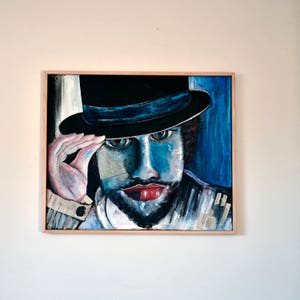 Original art, Portraits paintings, Acrylic painting, large original art, Framed art, Mix media painting, original wall art, Wall decor, Art