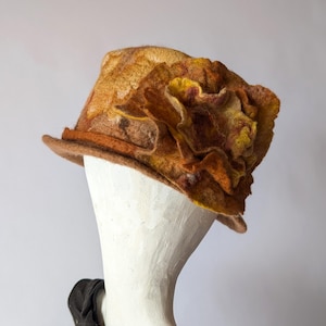 Felted wool hats, Womens winter hats, Felt hat for women, Ladies winter hat, felt flower hat, Women&#39;s wool hat, Wool hats for lady,