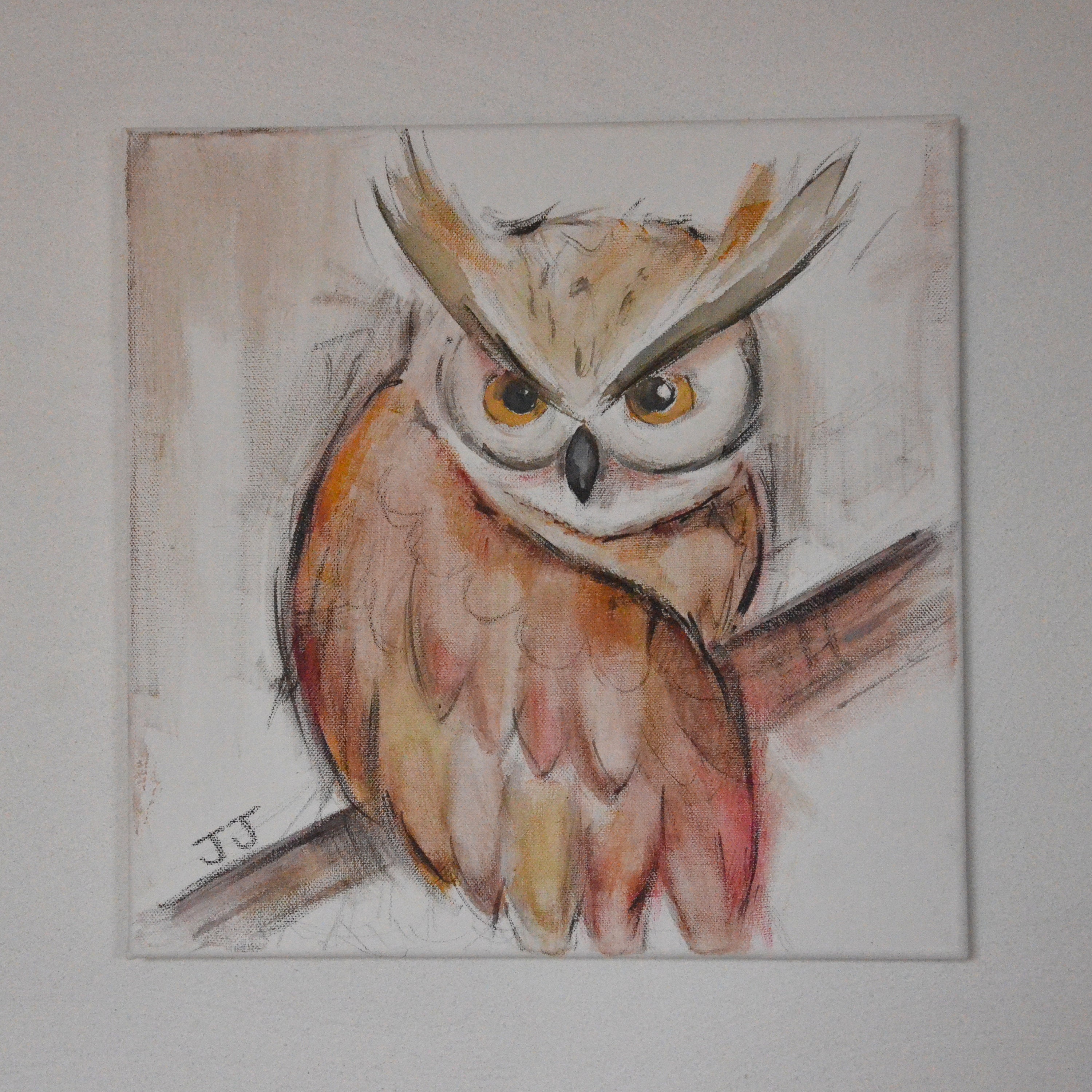 Owl Painting on Canvas, Original art, Owl Portrait paintings, Acrylic painting, Wall decor, Gifts fo