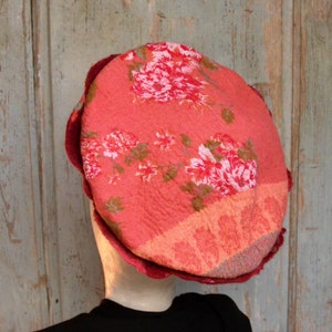 Unique Felted Wool Hats: Stylish and Warm Headwear, Flower vintage beret image 2