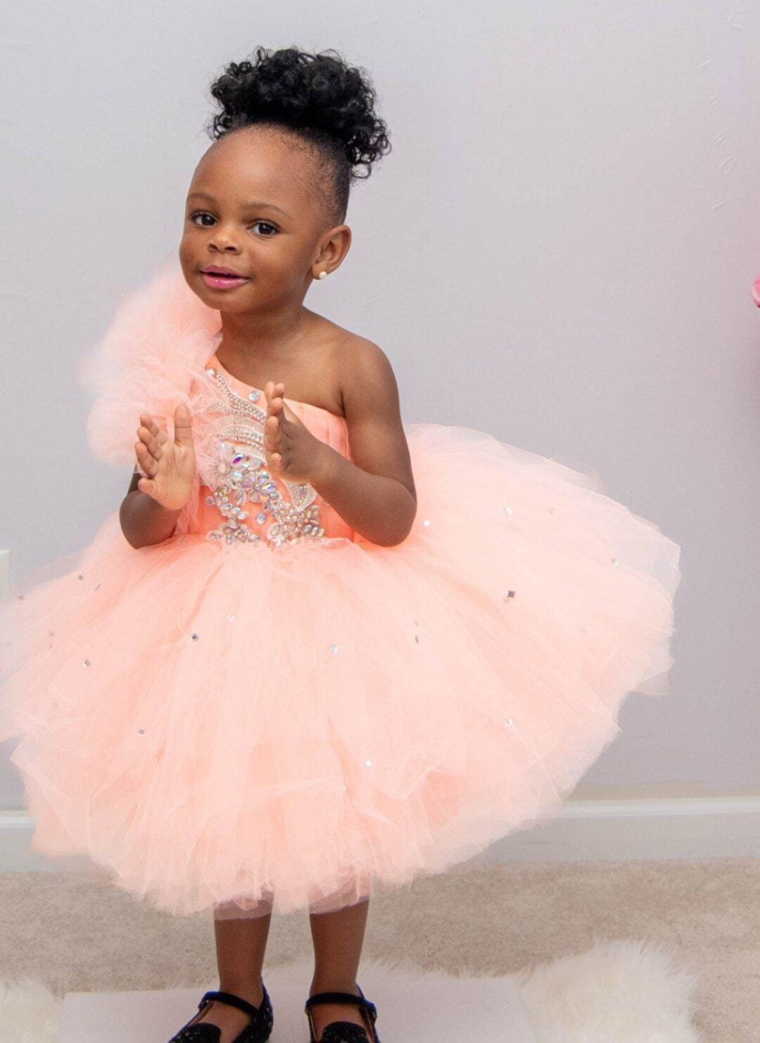 Isabella One Shoulder Peach Dress - Etsy
