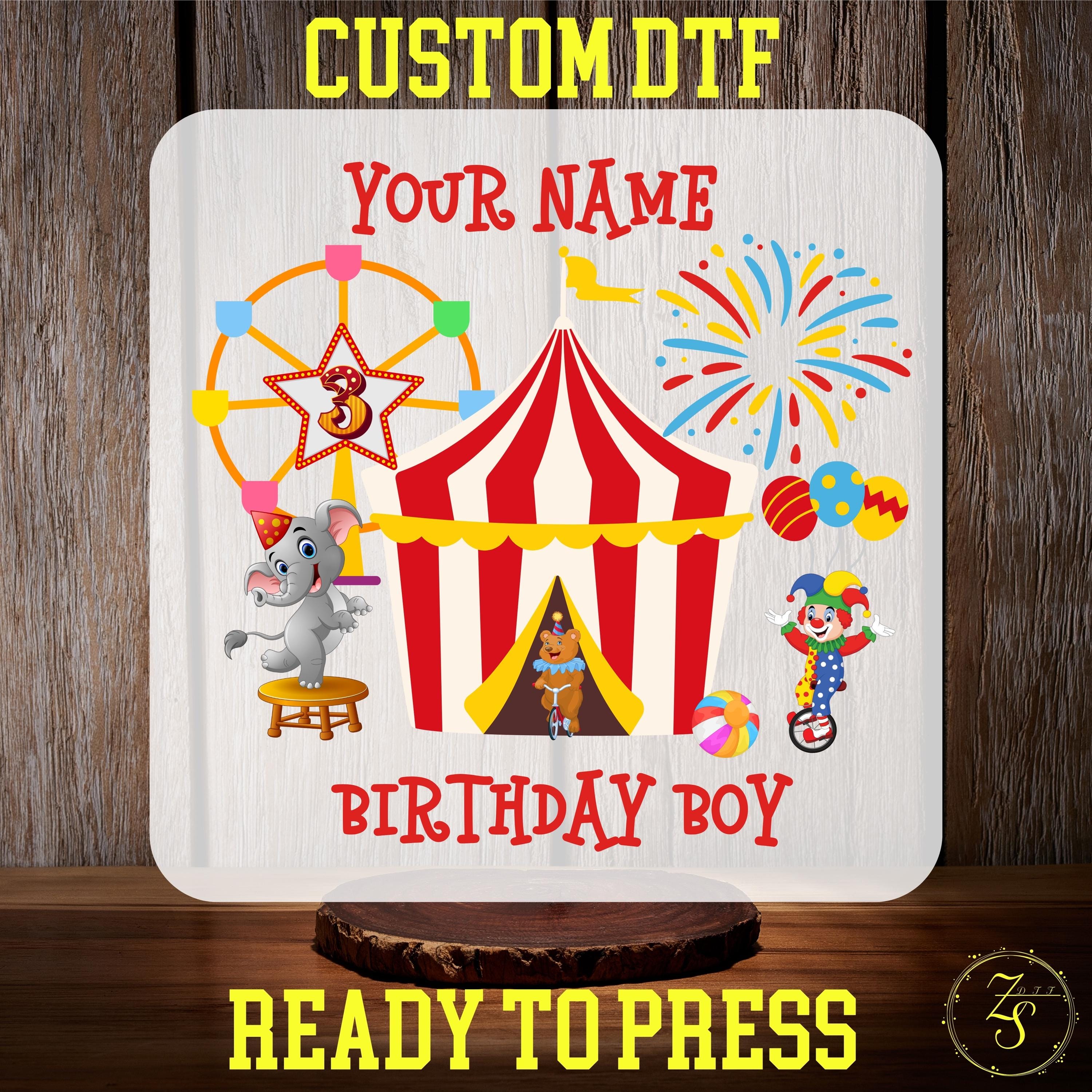 Custom Circus Birthday Shirt DTF Transfer, Circus Party Shirt Ready to Press, Circus Birthday Family Matching Tee, Circus Carnival Birthday
