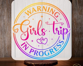 Advertencia: Viaje de chicas en curso, transferencia DTF, vacaciones familiares listas para imprimir, regalos para vacaciones de verano de chicas, crucero, camiseta de viaje
