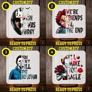 Halloween Horror Movie Characters DTF Transfer, Horror Killers Heat Prints, Horror Squad Ready to Press, Friends Horror Characters DTF Print