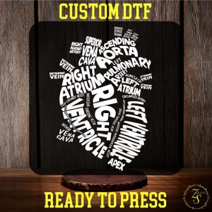 Heart Anatomy DTF Transfer, Cardiac Nursing Shirt Transfer, Cardiologist Anatomical Heart, Nursing School, Cardiology Student, Medic Teacher