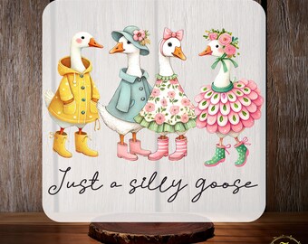 Just A Silly Goose DTF Transfer, Cute Floral Goose Shirt Transfer, Funny Goose Ready to Press, Wildflower DTF, Gift for Women İron on Dtf