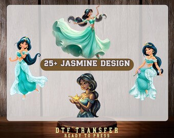 Transferencia DTF de la Princesa Jazmín de Disney, Princesa de la Lámpara Mágica lista para imprimir, Impresión DTF de la Princesa Árabe, Princesa de cuento de hadas