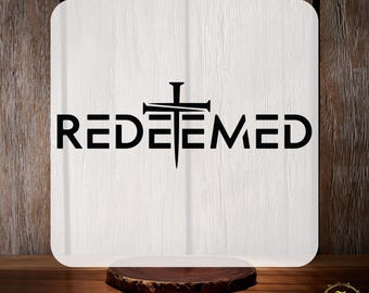 Redeemed DTF Transfer, Redeemed Jesus Ready To Press, Christian Cross, Religious, Fathers Day Gift DTF, Man of Faith, Ephesians Bible Verse