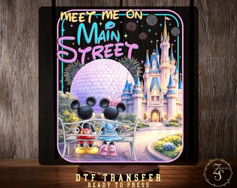 Disney Meet Me On Main Street DTF Transfer Girl Trip Dtf, Family Trip Matching Ready to Press